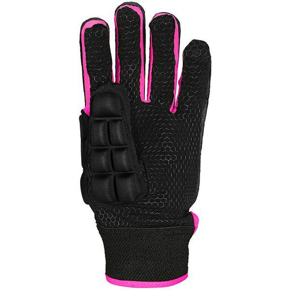 Grays International Pro Hockey Gloves Black/Fluo Pink Back